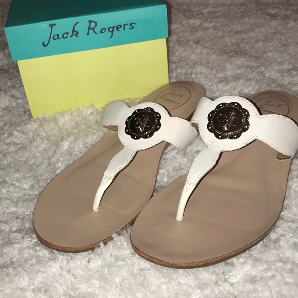 Jack Rogers White Sandals
